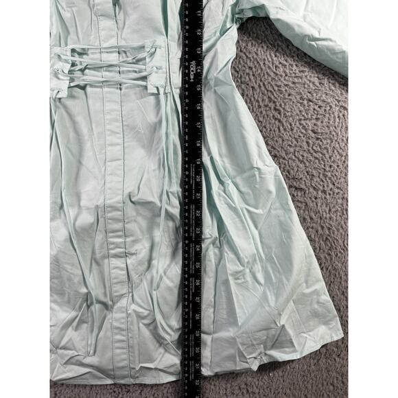 Shein Shirt Dress Women Medium Corset Front Collared Long Sleeve Open Back - Picture 5 of 8